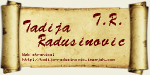 Tadija Radusinović vizit kartica